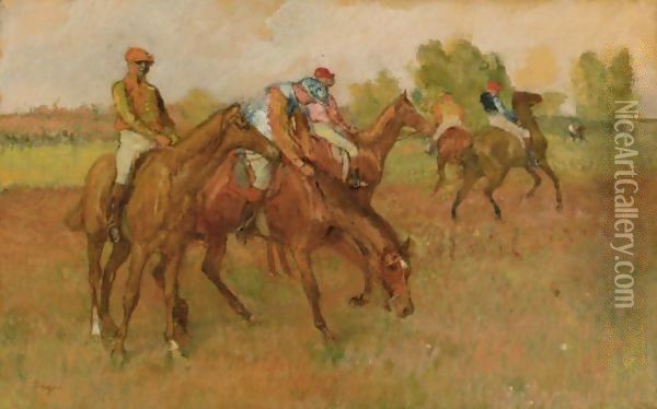 Avant La Course Oil Painting - Edgar Degas
