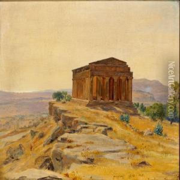 The Temple Ingirgenti Oil Painting - Martinus Rorbye