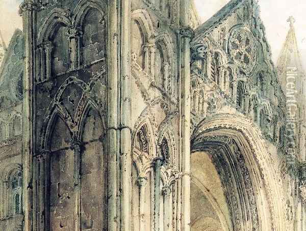 The West Front of Peterborough Cathedral 3 Oil Painting - Thomas Girtin