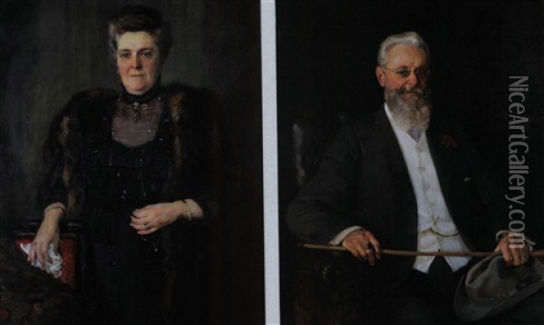 Portrait Einer Alteren Dame (+ Portrait Eines Alteren Herr; Pair) Oil Painting - Paul Friedrich Wilhelm Balmer