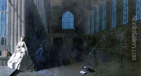 Dreams of the Past, Hampton Court Oil Painting - Adelaide Claxton