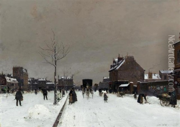 Effect Of Snow Oil Painting - Luigi Loir