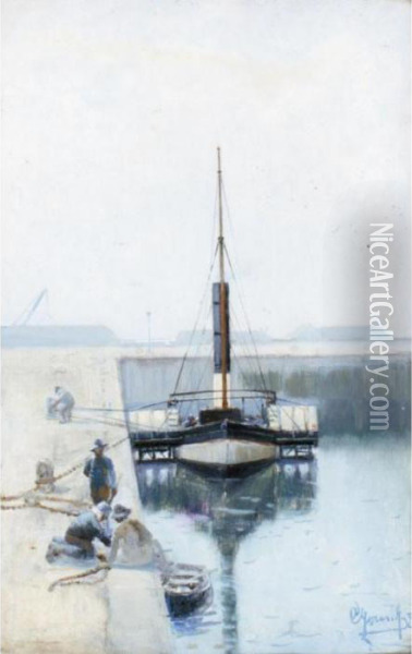 In The Harbour Oil Painting - Alexander Young
