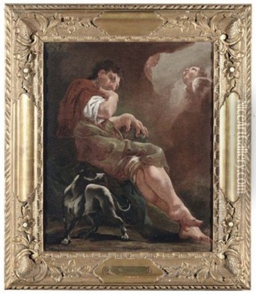 Figura Maschile Con Cane Oil Painting - Giulia (Lisalba) Lama