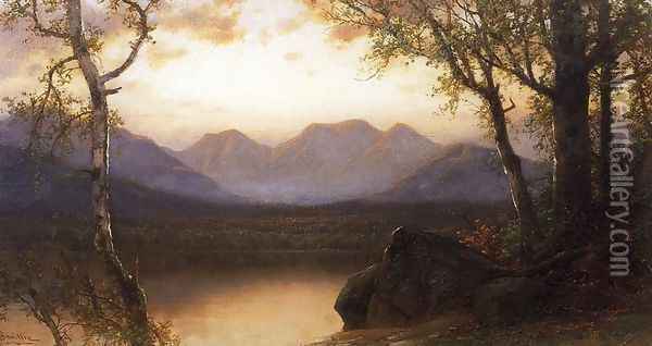 Lake in the Mountains Oil Painting - James David Smillie