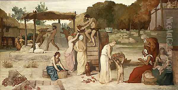 Cider study before 1865 Oil Painting - Pierre-Cecile Puvis De Chavannes