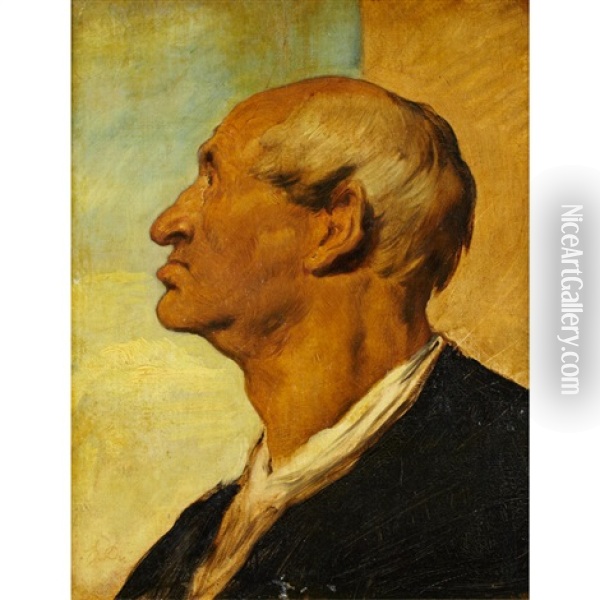 Head Of A Revolutionary Oil Painting - Eugene Delacroix