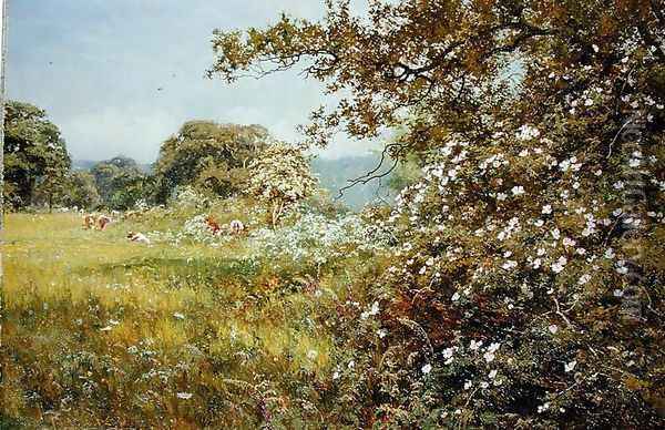 A Summer Hedgerow, 1895 Oil Painting - Edward Wilkins Waite