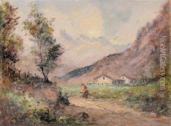 Paysage De Montagne Oil Painting - Antonio Mancini