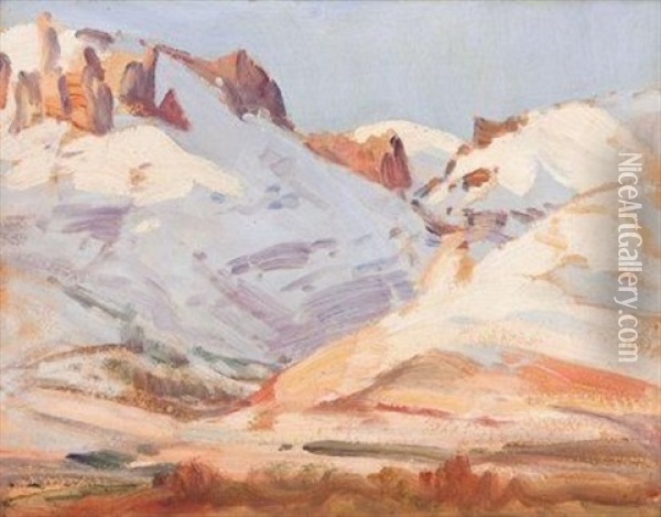 Elliot Mountains Oil Painting - Pieter Hugo Naude