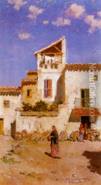 En El Albaicin Oil Painting - Ernesto Gutierrez Hernandez