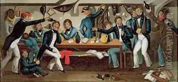 The Midshipmans Berth Oil Painting - Charles Random DeBerenger