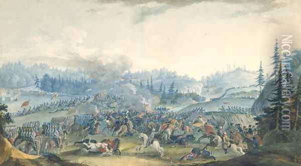 A scene from the Russian-Turkish War, 1801 Oil Painting - Gavril Sergeyevich Sergeyev