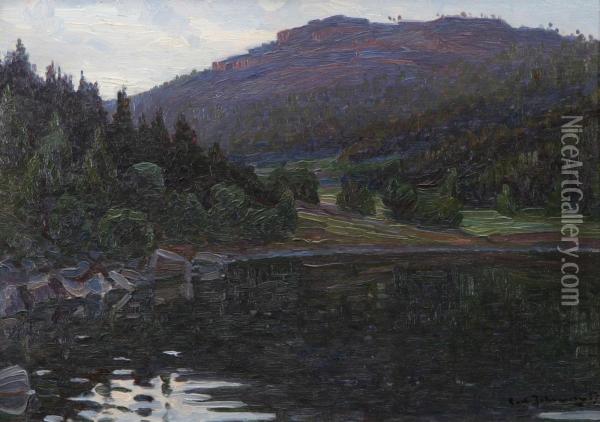 Insjolandskap Oil Painting - Carl August Johansson