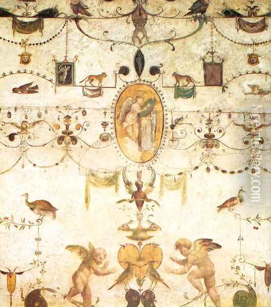 Decoration of Cardinal Bibbiena's Loggetta Oil Painting - Giovanni (Giovanni da Udine) Nanni (Nani)