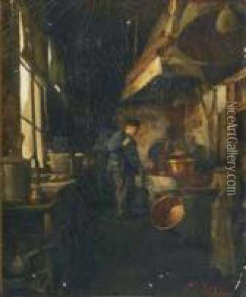 Etameur Oil Painting - Edouard D' Apvril