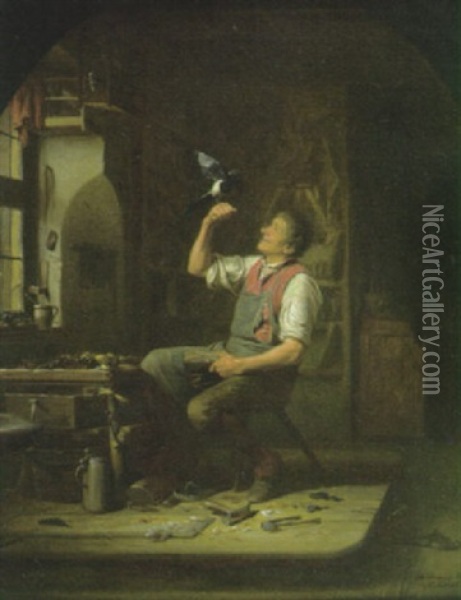 Der Gelehrige Schuler Oil Painting - Ferdinand Meyer-Wismar