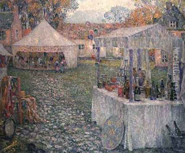 The Booths Oil Painting - Henri Eugene Augustin Le Sidaner
