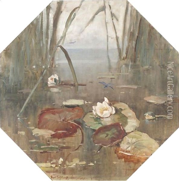 Waterlillies Oil Painting - Iulii Iul'evich (Julius) Klever