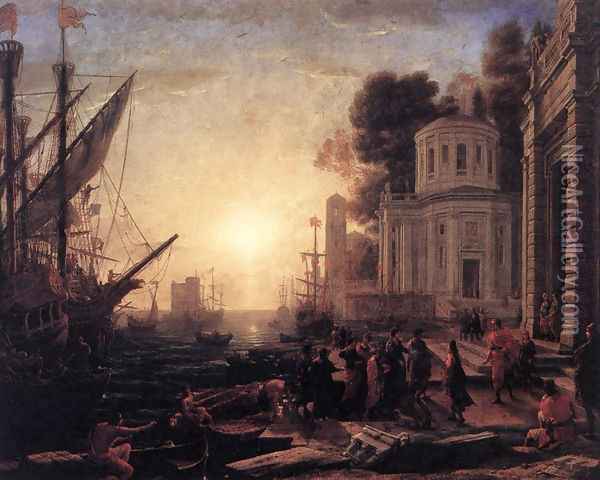 The Disembarkation of Cleopatra at Tarsus 1642-43 Oil Painting - Claude Lorrain (Gellee)