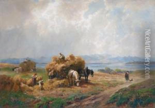 Aufziehendes Gewitter Am Starnbergersee Oil Painting - Robert August Rudolf Schietzold