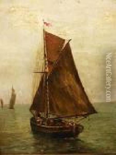 Nathanael ,barques De Pecheurs Sur Le Leman Oil Painting - Lemaitre Nathanael