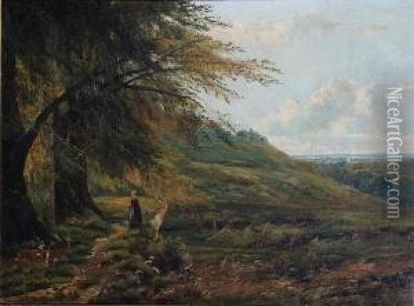Near Holmwood, Surrey Oil Painting - Theodore Hines