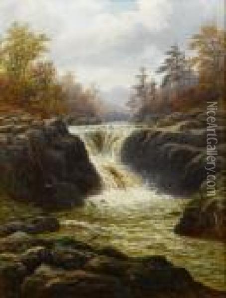 Skelwith Force Westmorland Oil Painting - William Mellor