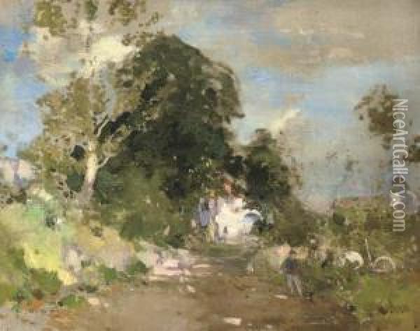 The Road To The Farm Oil Painting - Edward Arthur Walton