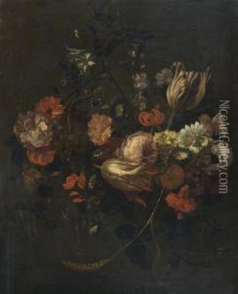 Jetee De Fleurs Oil Painting - Gaspar Thielens