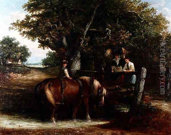 The Watering Place Oil Painting - Thomas Smythe