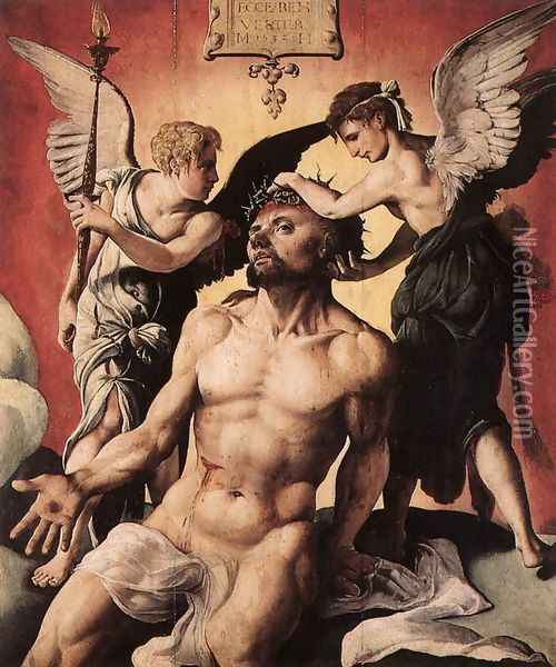 Man of Sorrows 1532 Oil Painting - Maerten van Heemskerck