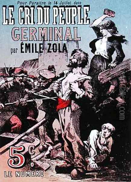 Poster advertising the publication of Germinal Oil Painting - Leon Choubrac