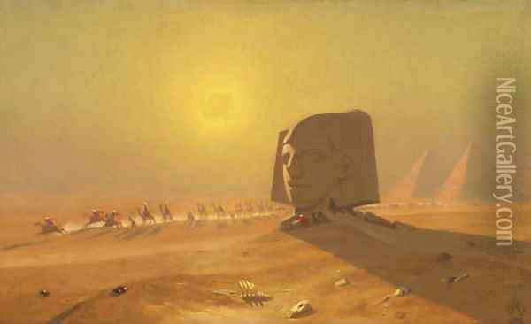 Sphinx in the Desert Oil Painting - Marcus Waterman