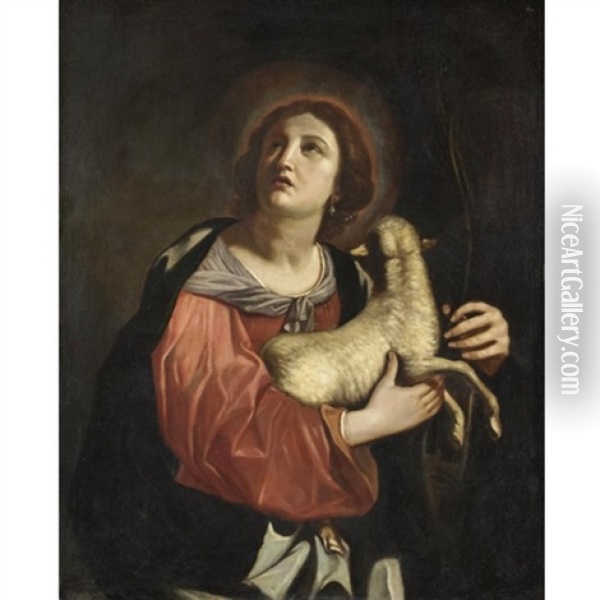 Sant'agnese Oil Painting -  Guercino
