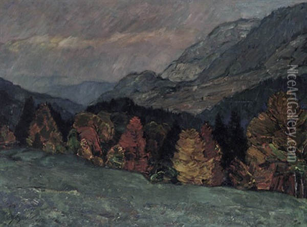 Herbstfarben Oil Painting - Ludwig Bolgiano