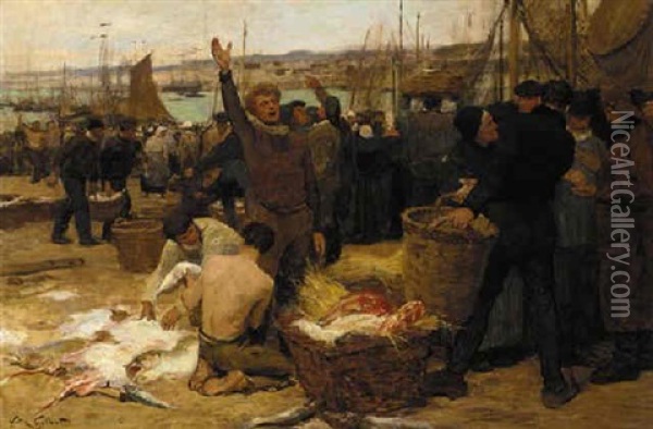 The Catch Oil Painting - Victor Gabriel Gilbert