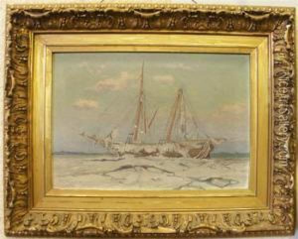 Portrait Of The Ship Ella Crowell - November 30 Oil Painting - Frank Chester Perry