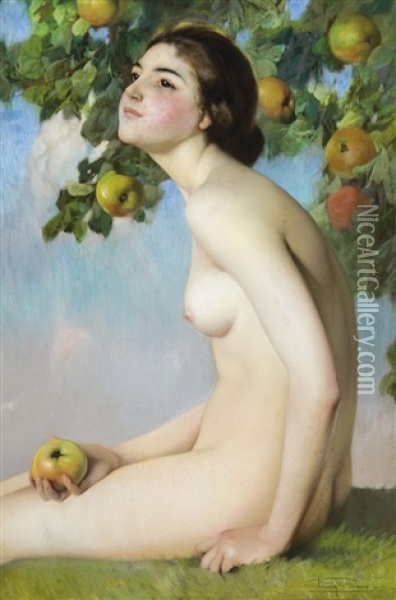 Eve Oil Painting - Firmin Baes