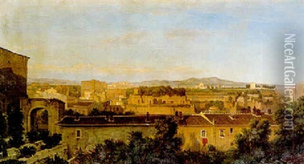 The Palatine Hill, Rome Oil Painting - Julius Zielke
