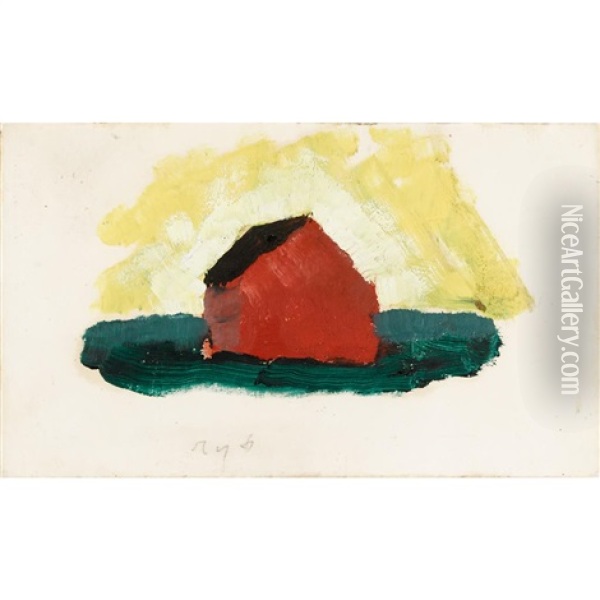 Untitled (the Red Barn) Oil Painting - Arthur Dove