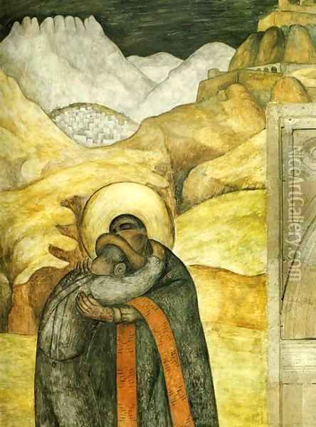 The Embrace 1923 Oil Painting - Diego Rivera