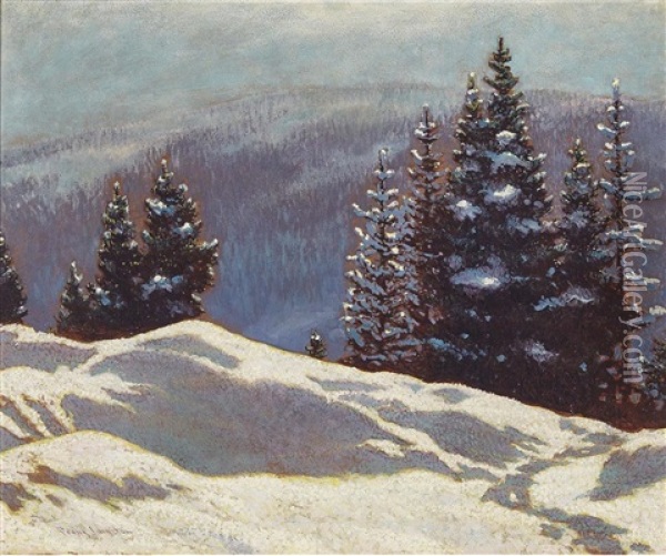 The Blue Valley Oil Painting - Francis Hans Johnston