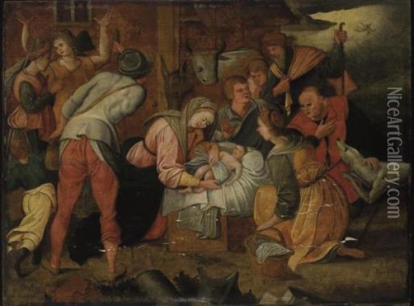 L'adoration Des Bergers Oil Painting - Frans II Francken