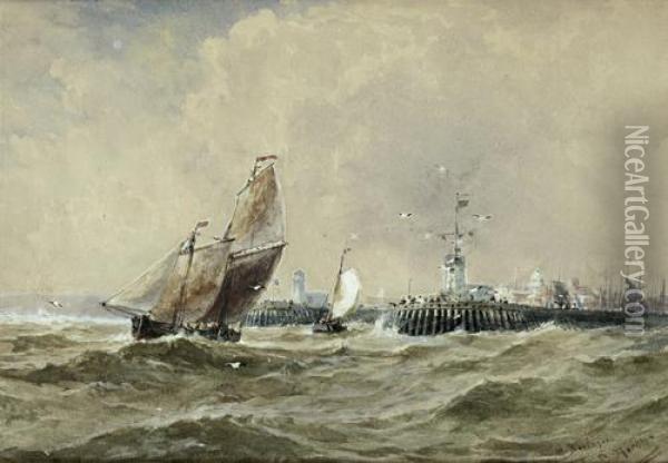Off Boulogne Oil Painting - Thomas Bush Hardy