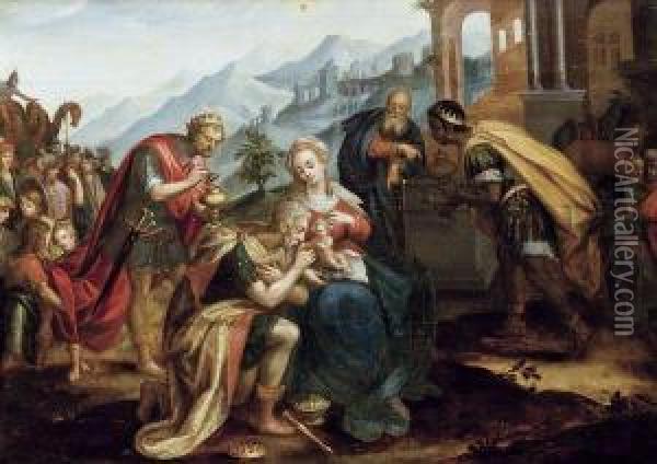 L'adoration Des Mages Oil Painting - Hans Von Aachen