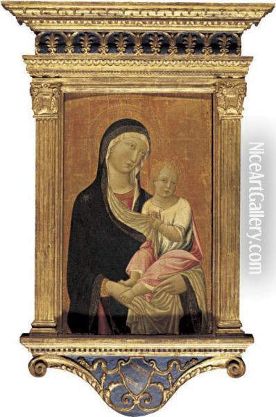 Madonna And Child Oil Painting - Pellegrino Di Mariano