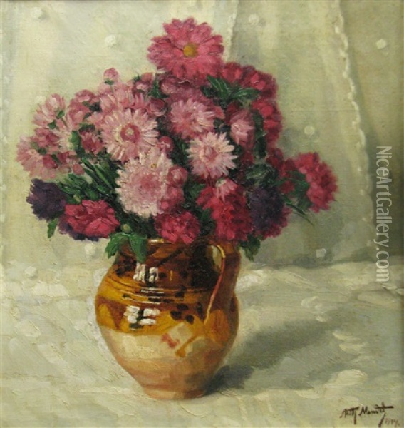 Marigolds Oil Painting - Arthur Mendel