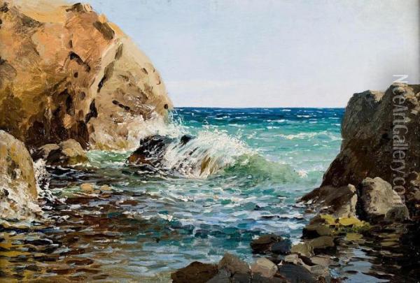 Morze I Skaly Oil Painting - Ferdynand Ruszczyc