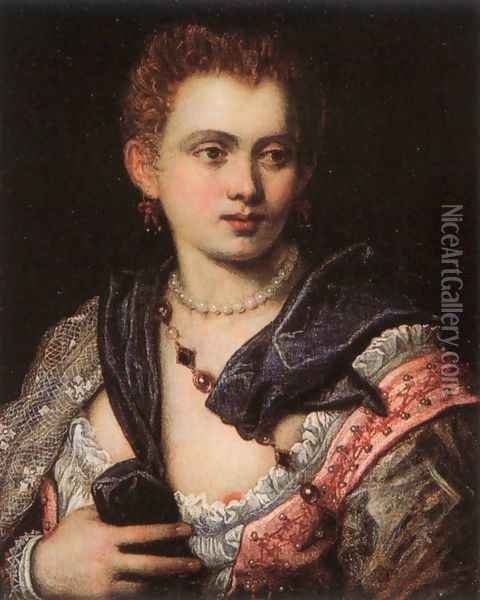 Veronica Franco Oil Painting - Jacopo Tintoretto (Robusti)